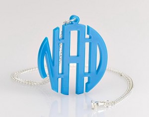 Monogram acrylic necklace from BPJNecklaces via Etsy