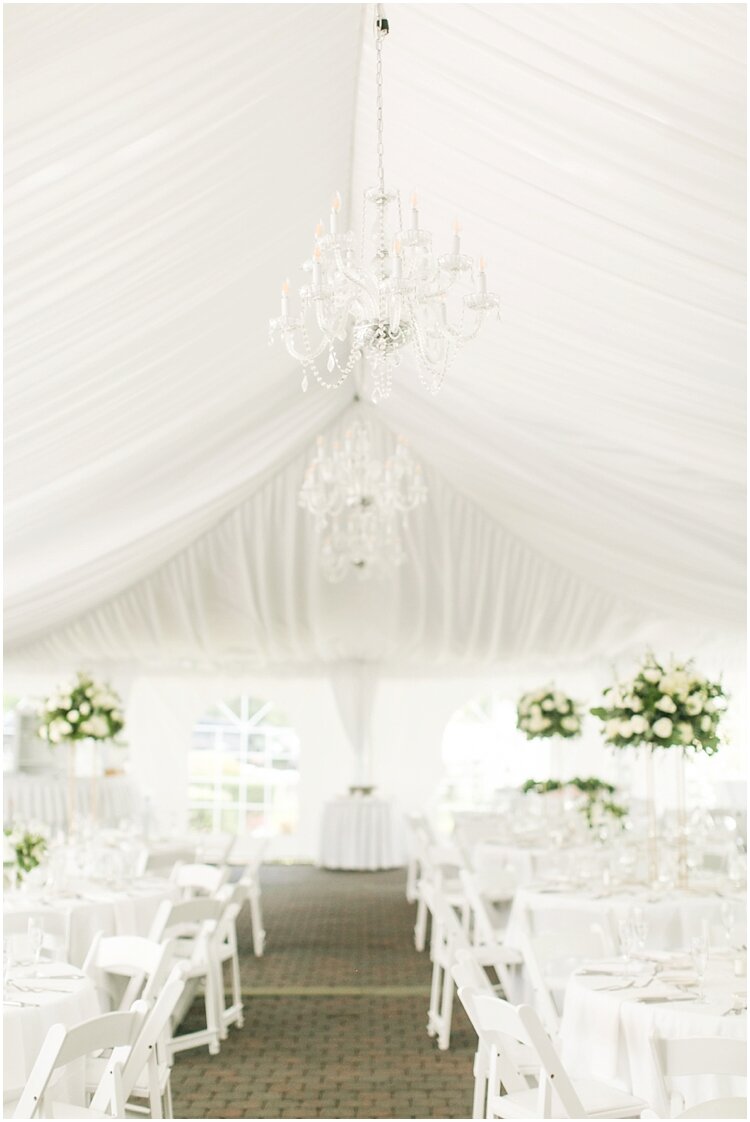 Inn at Mystic Simple White Wedding Reception Decor
