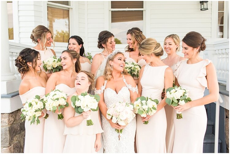 Inn at Mystic Blush Wedding Bridesmaids Dresses and Bouquets