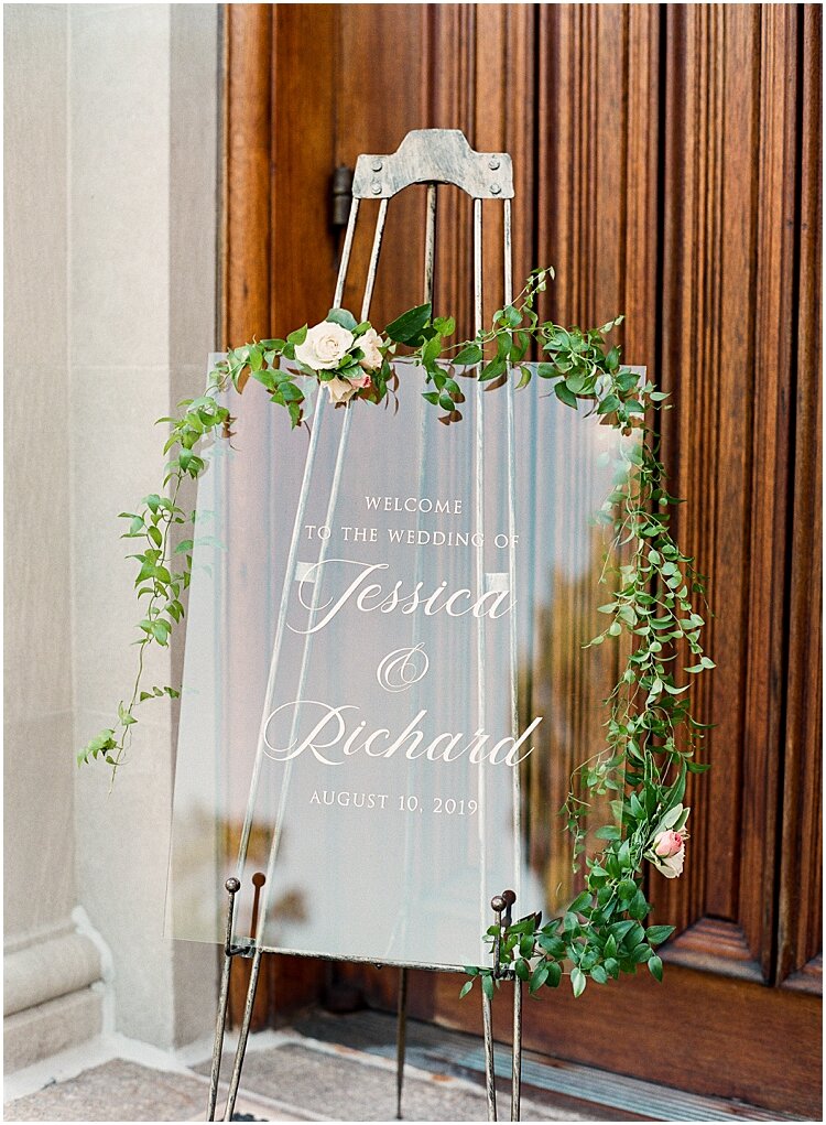 Acrylic Greenery Wedding Sign