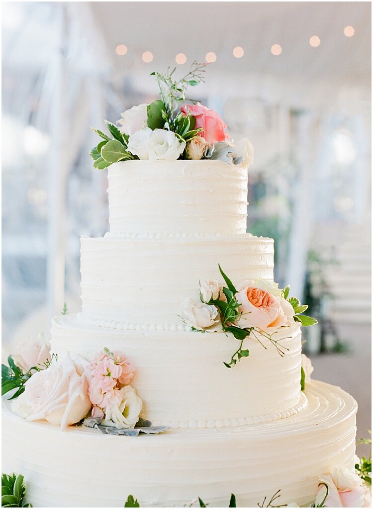 Classic White Floral Wedding Cake
