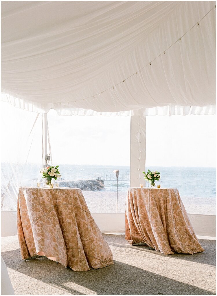 Seaside Tented Wedding Table Linens