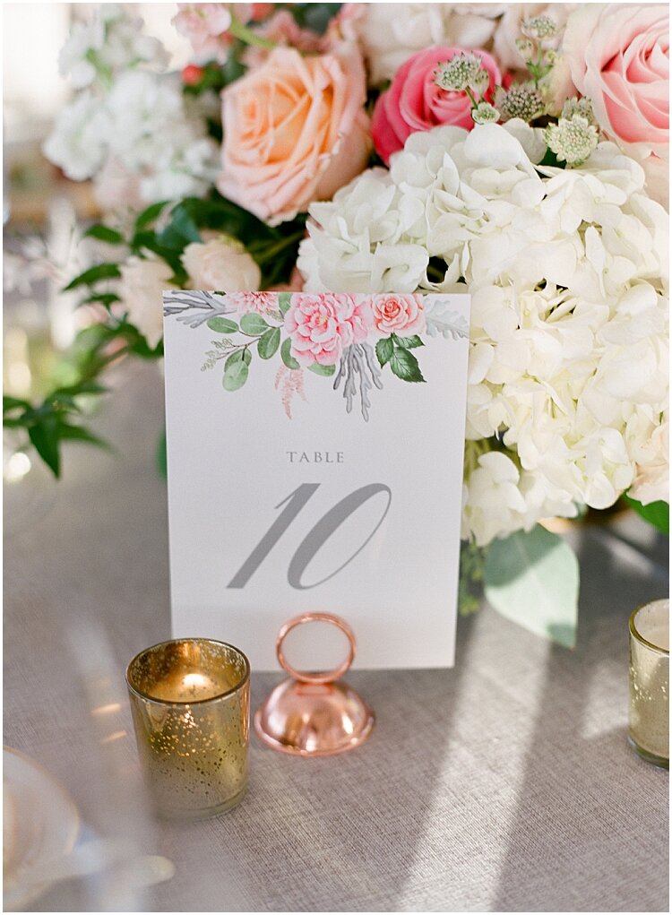 Watercolor Table Number Cards