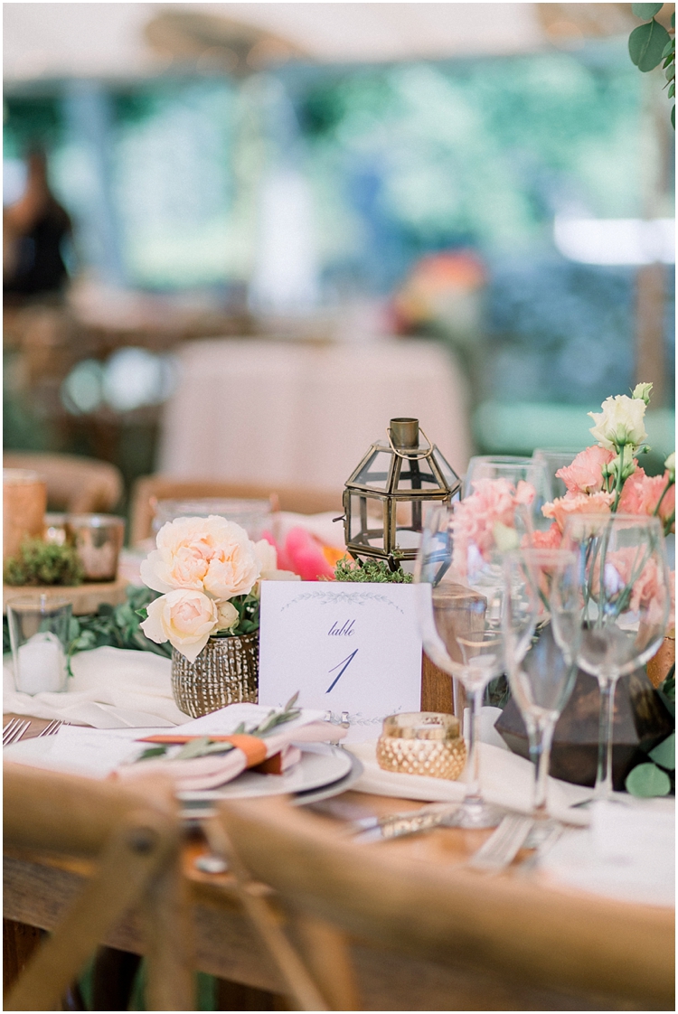 Connecticut Summer Tented Wedding Reception Table Numbers