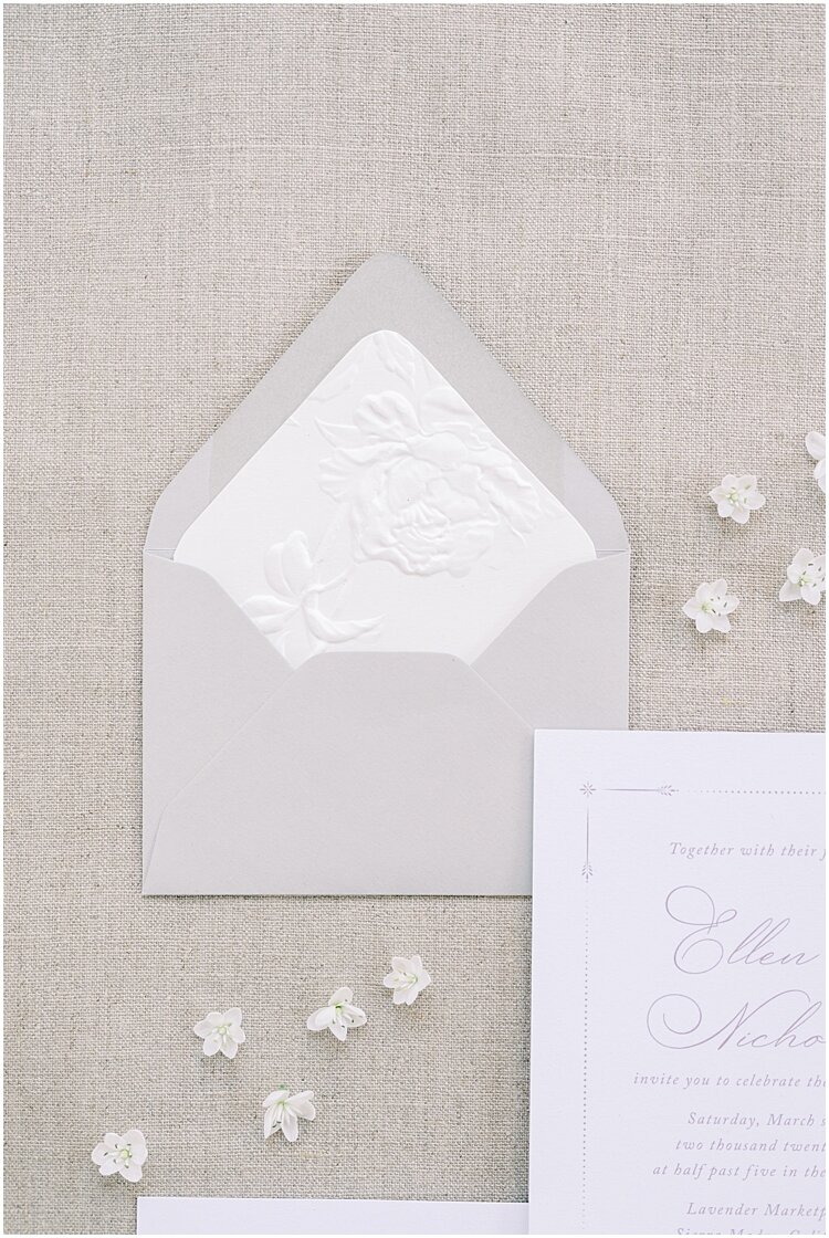 custom white floral envelope liner