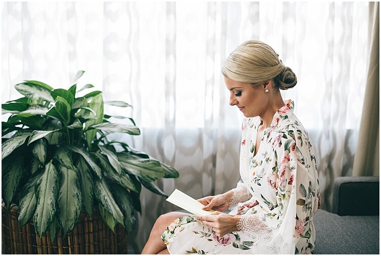 Bride Getting Ready in Floral Robe