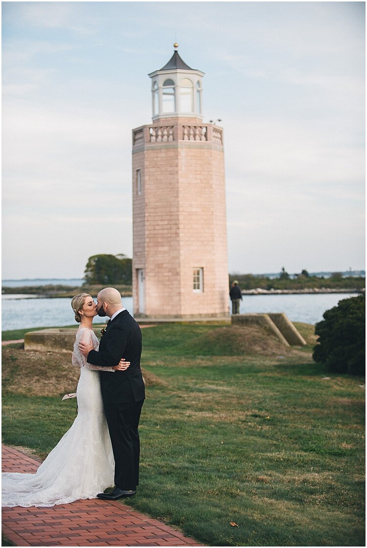 Connecticut Shoreline Lighthouse Bride and Groom