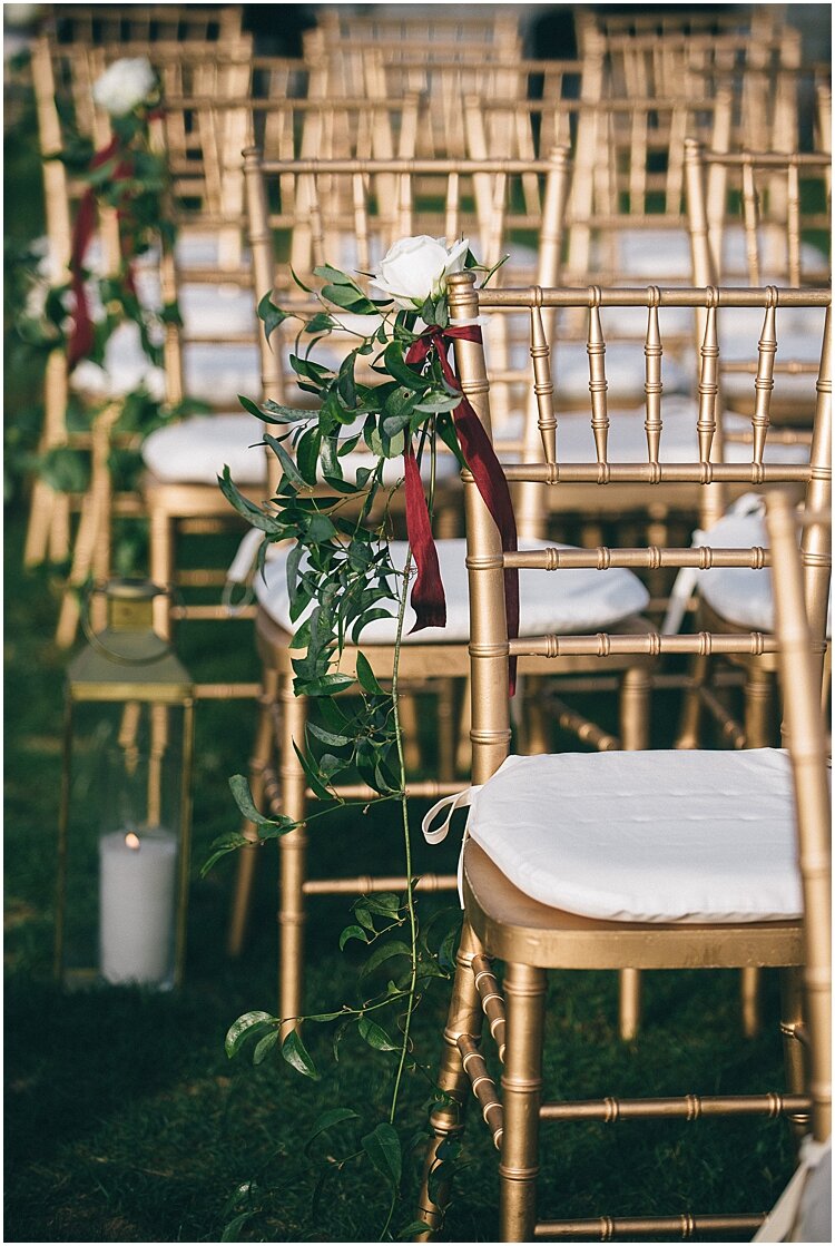 Outdoor CT Wedding Ceremony Gold Chairs