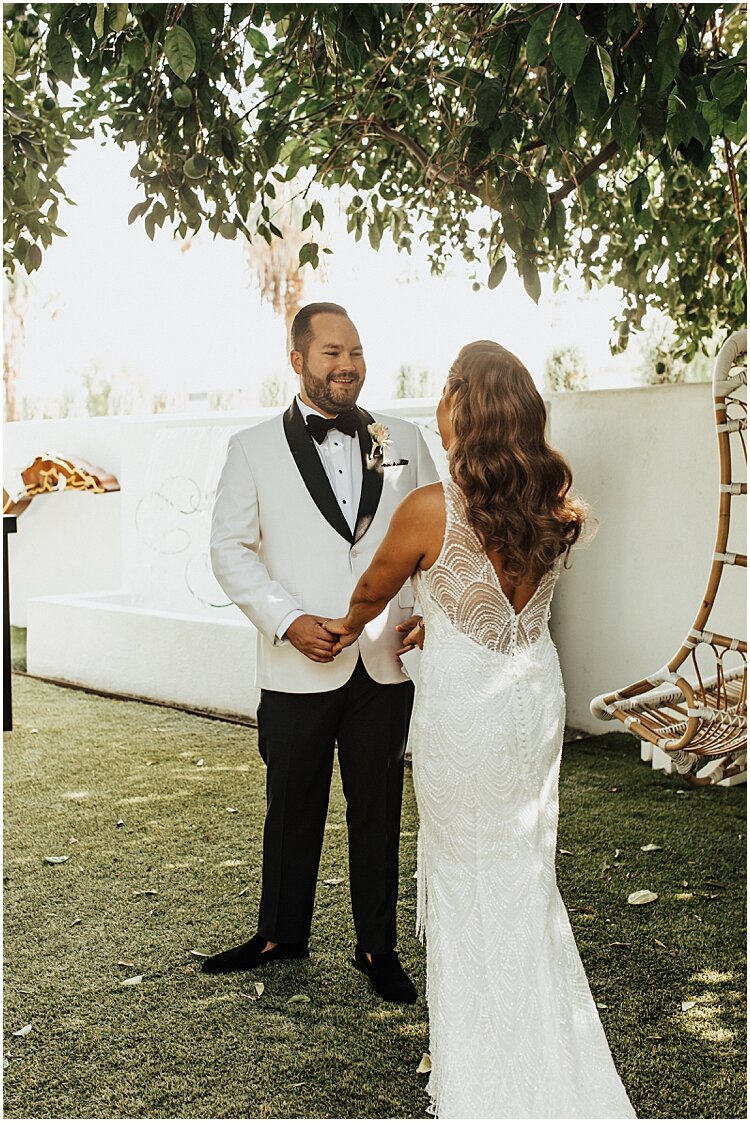Palm Springs Wedding Couple First Look