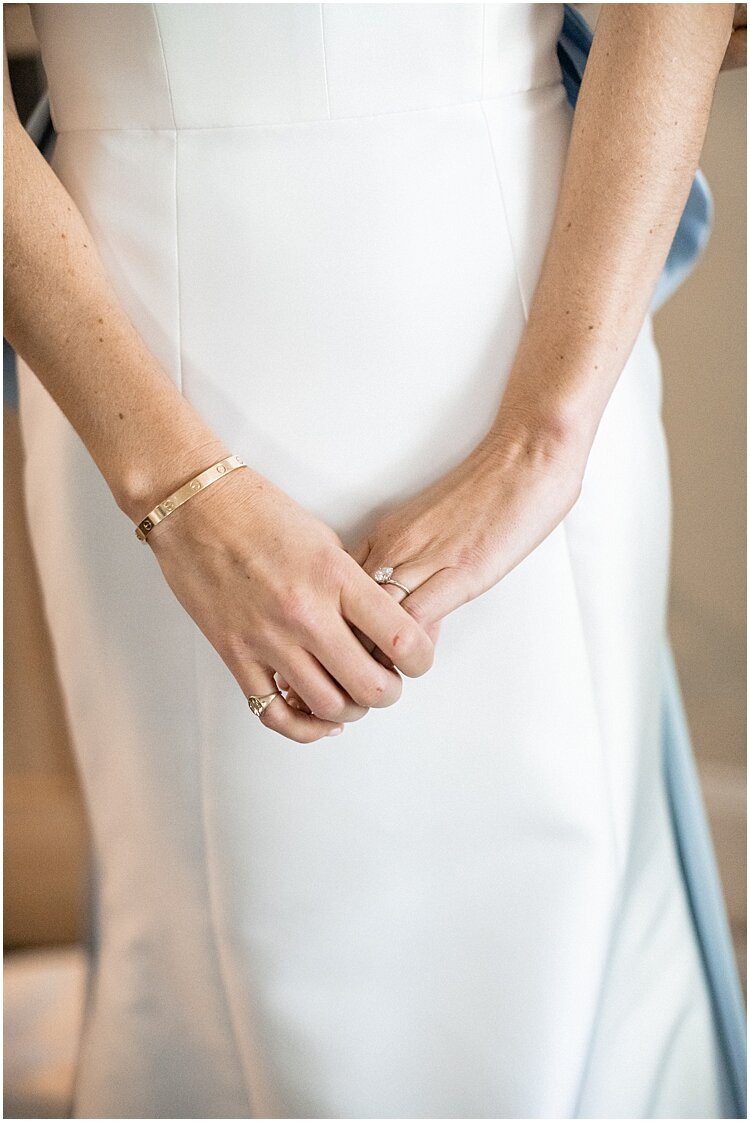 classic wedding dress and ring