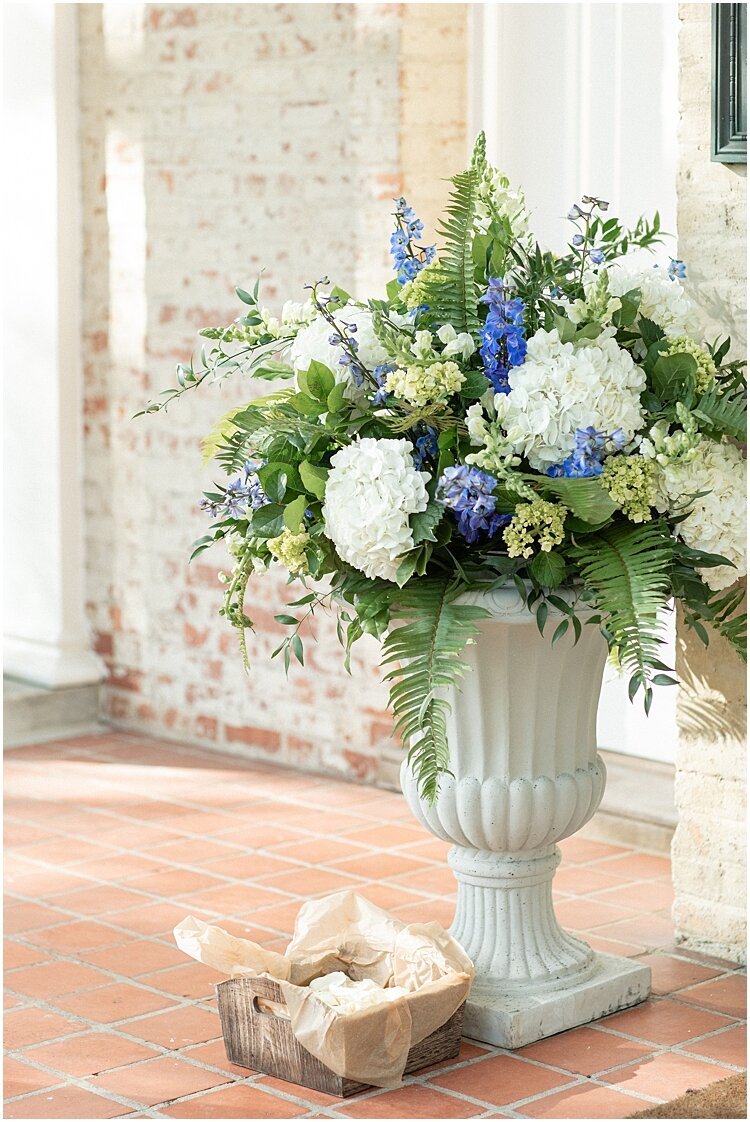 Church Wedding Blue Floral Decor
