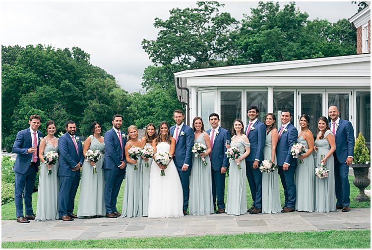 Sage Green and Navy Wedding Party