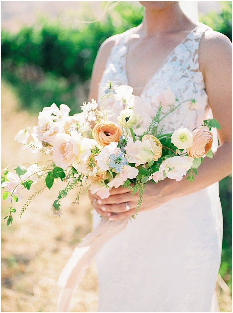 loose organic blush bridal bouquet 