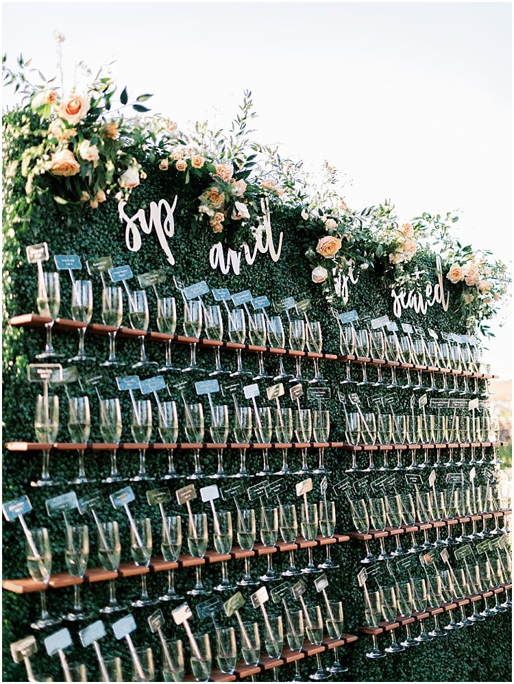 sip and be seated escort card display