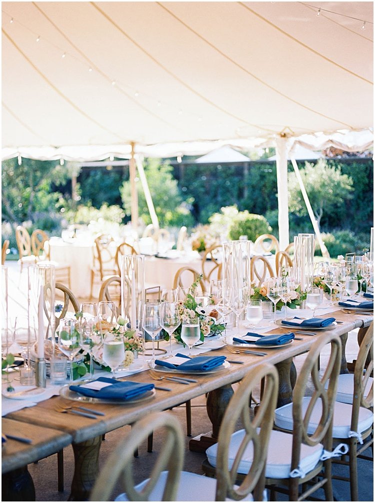 tented summer sonoma wedding table