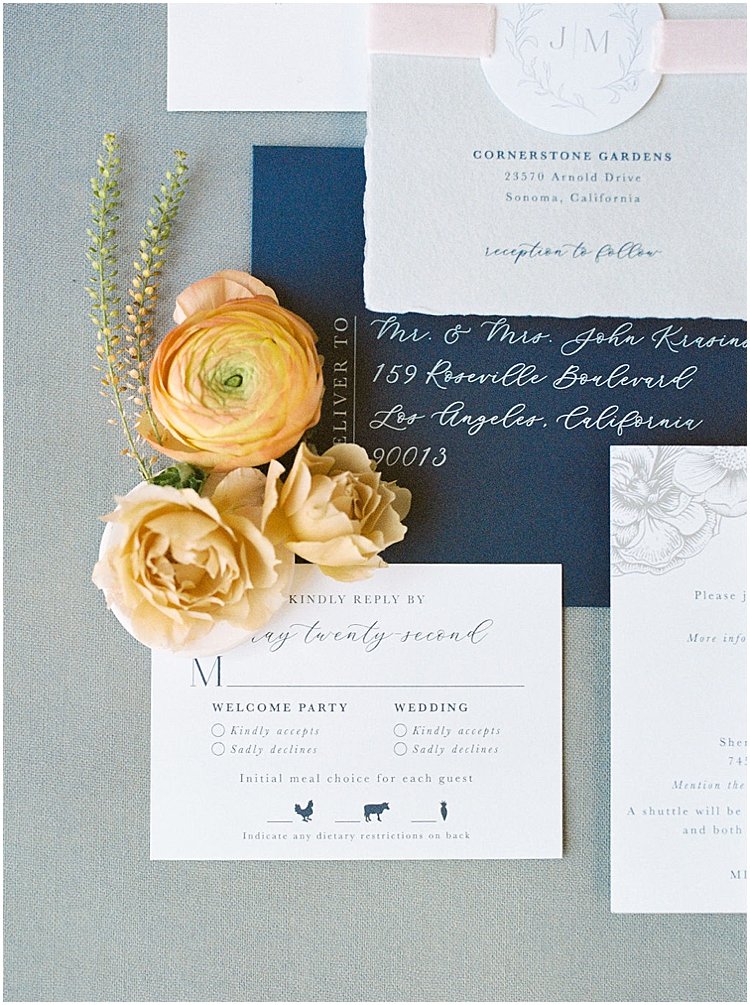 sonoma custom wedding invitation rsvp card 
