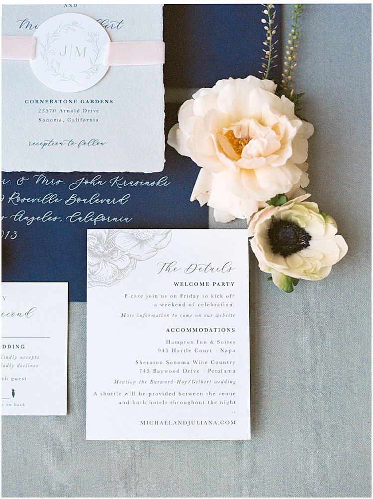 wedding invitation floral details card