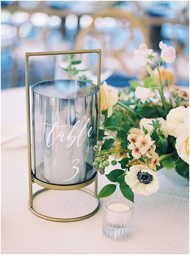 glass calligraphy table numbers