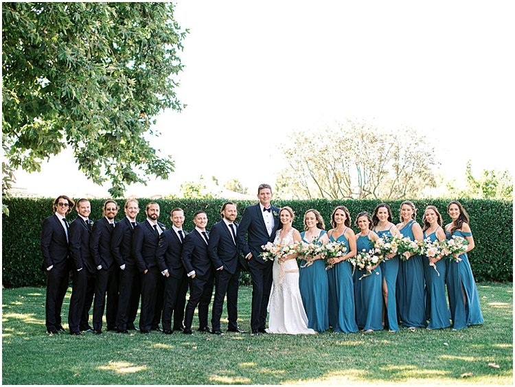 summer blue bridesmaids and groomsmen