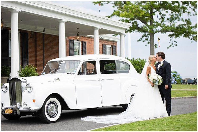 classic car wedding exit