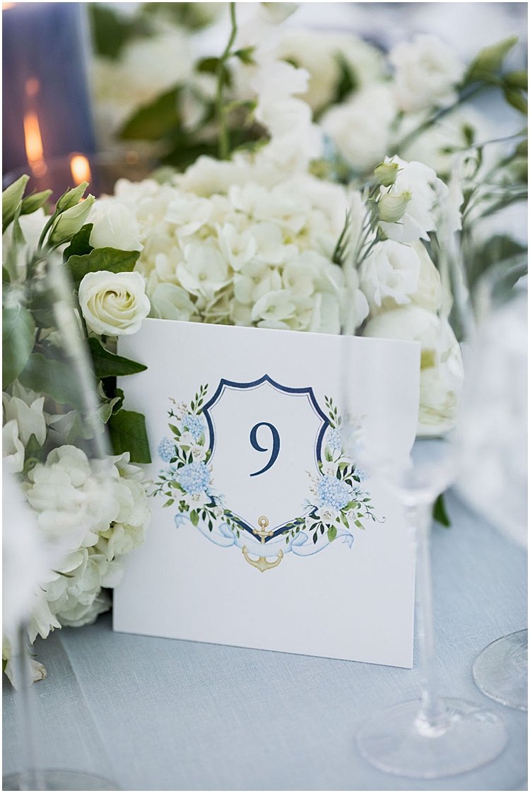 watercolor crest table numbers