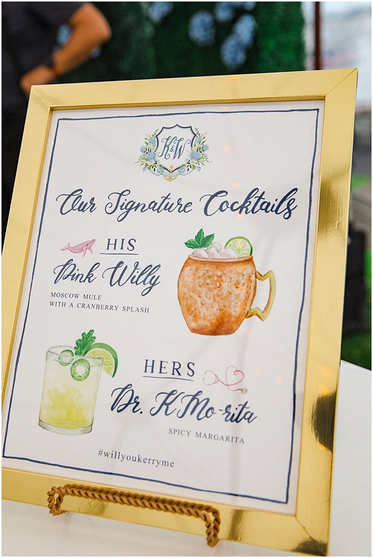 watercolor signature cocktail sign
