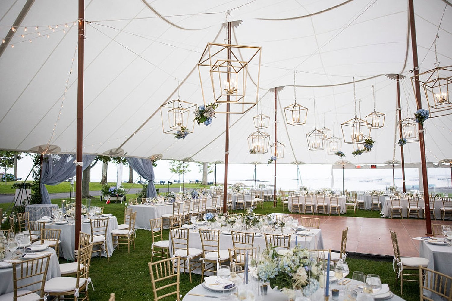 yacht club tented wedding tables