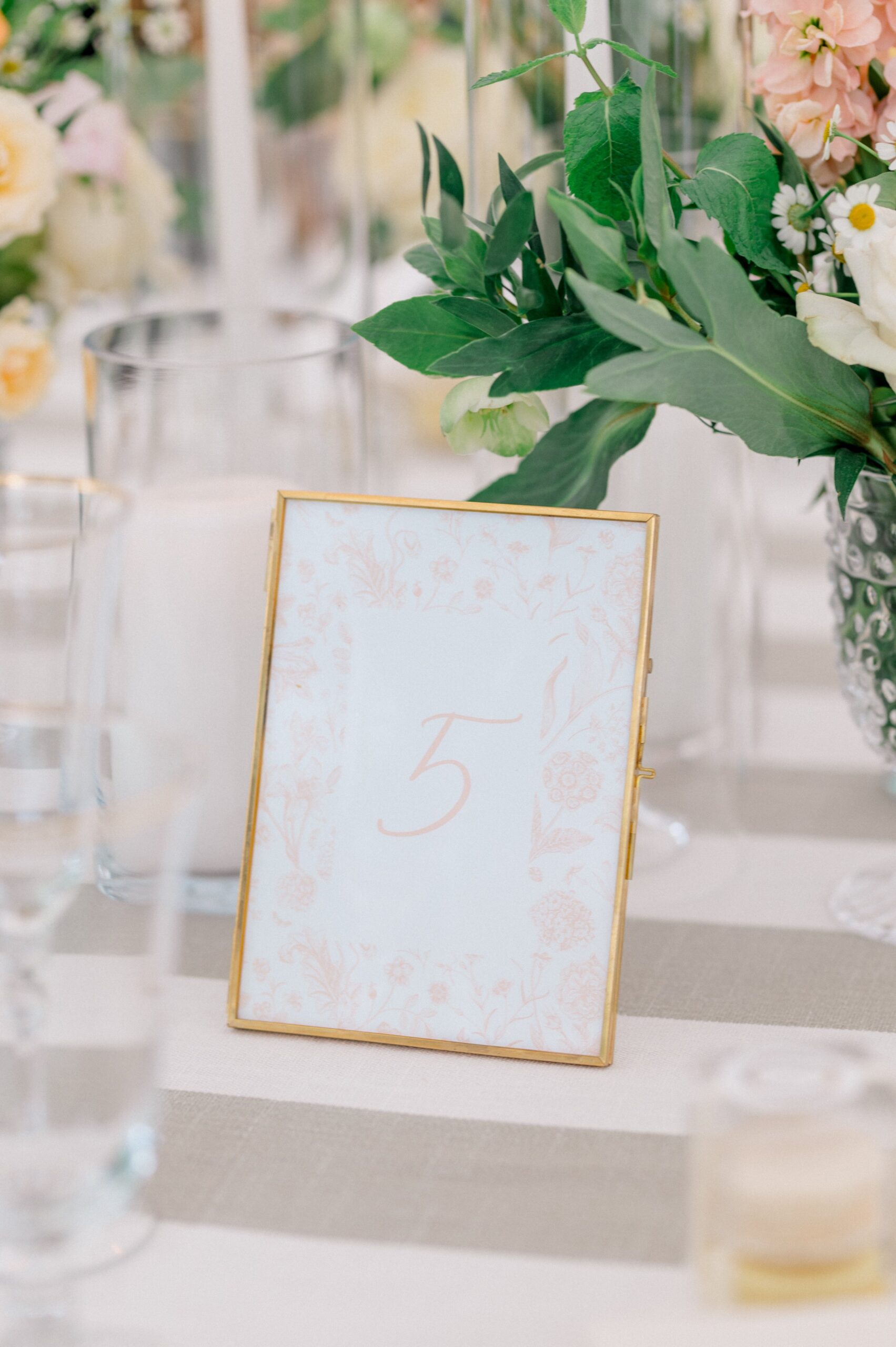 custom toile wedding table number