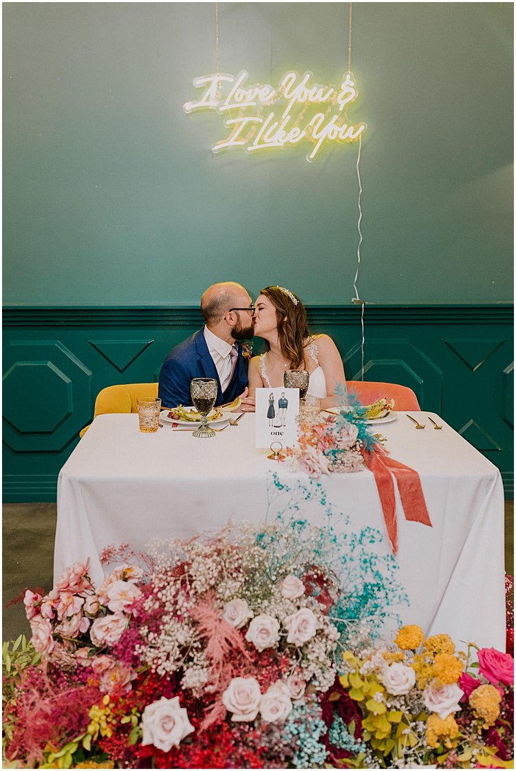 boho floral wedding sweetheart table