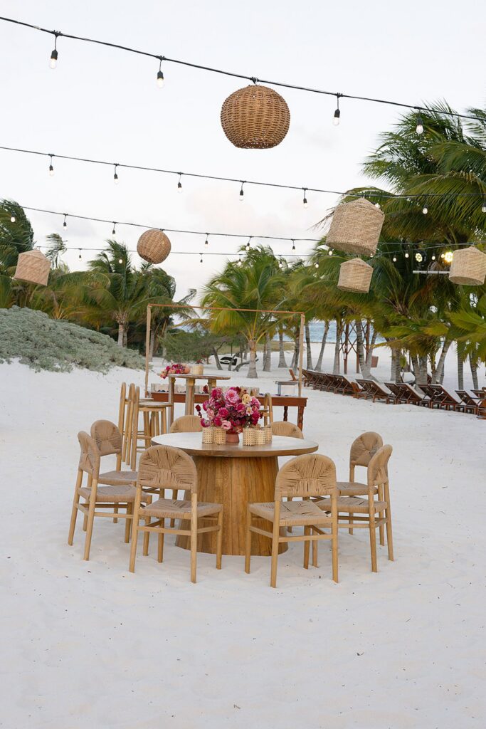 chable maroma reception with tables and chairs